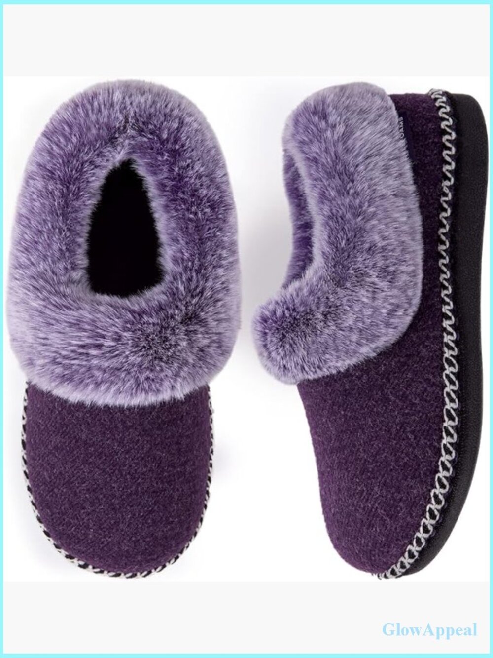 Soft Memory Foam Bootie Slippers with Fluffy Collar - Non-slip
